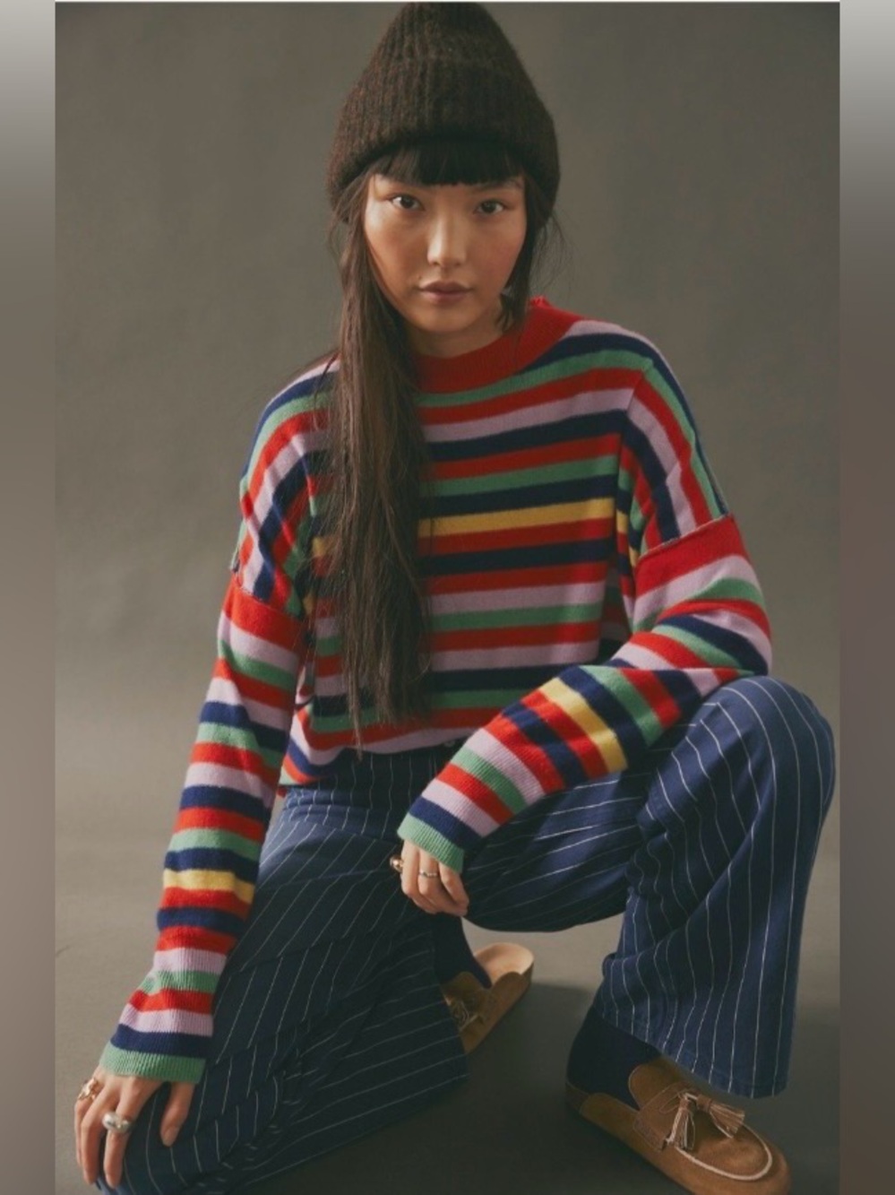▪️NWT Free People Tomorrow Stripe Cashmere Sweater